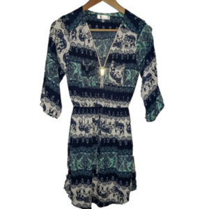 Stella Tweed  Women's Ladies blue/green/white dress zipper front 2 front…